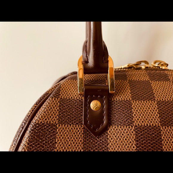 đź’ŻAUTHENTIC LOUIS VUITTON RIVERA MINI HAND BAG PURSE DAMIER EBENE - Picture 9 of 16